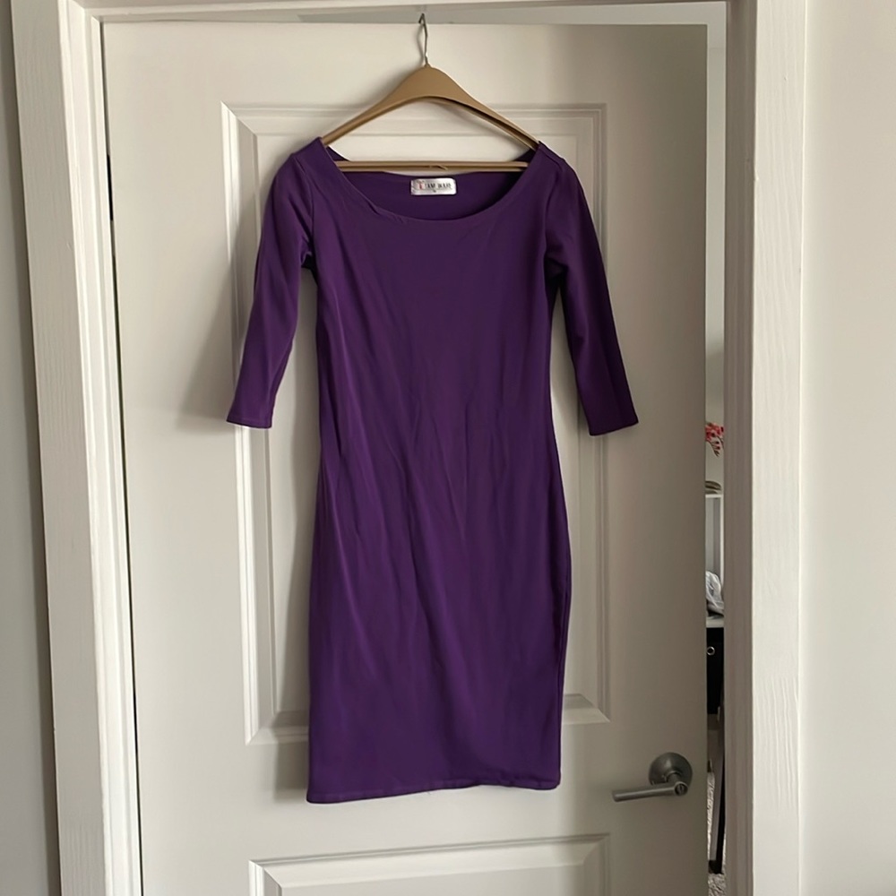 Purple bodycon dress
